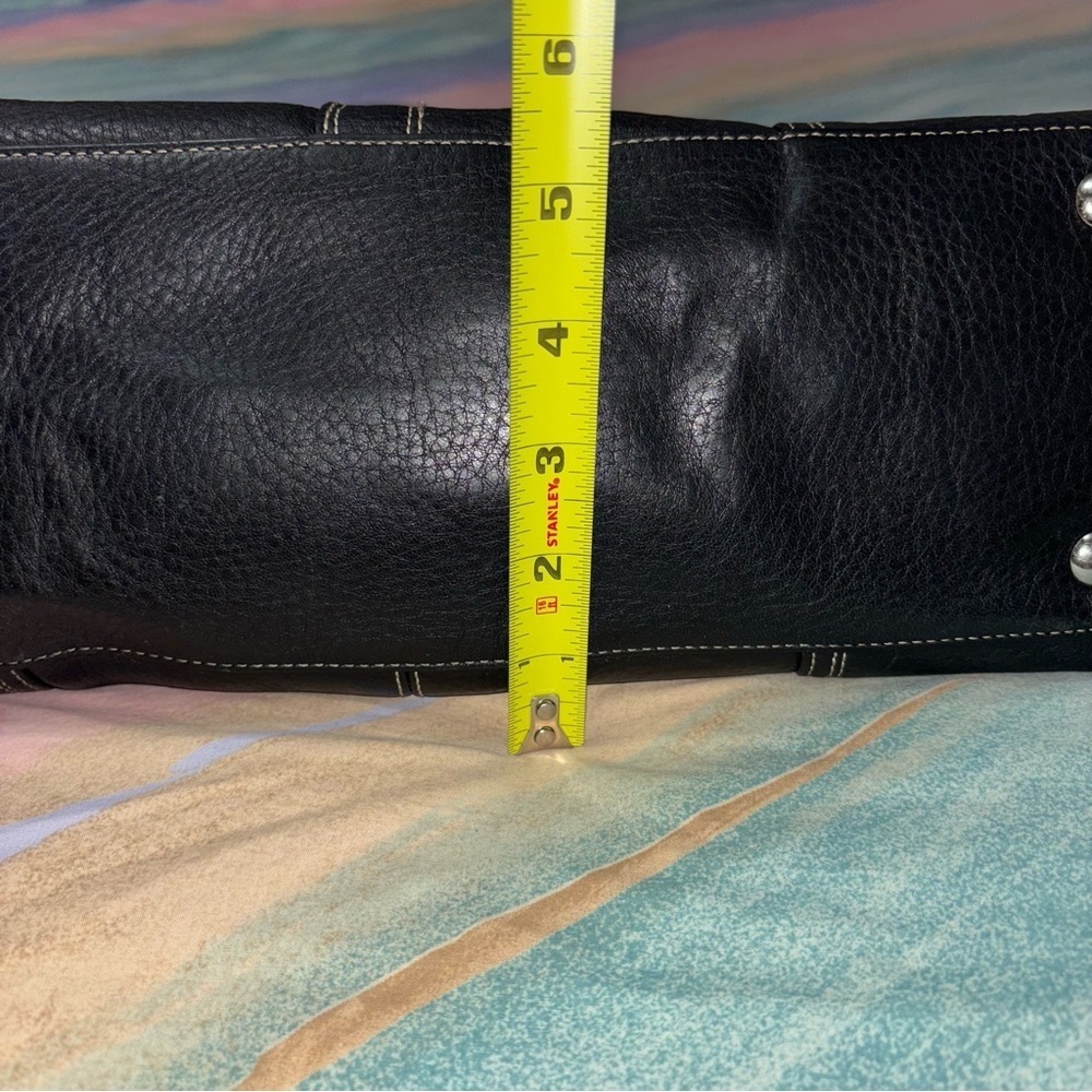 Coach Hampton Turn Lock Black Pebbled Leather Satchel - Picture 11 of 11